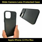 Slide Camera Lens Protector Case for iPhone 12 Pro Max A2411 Slim Fit Look